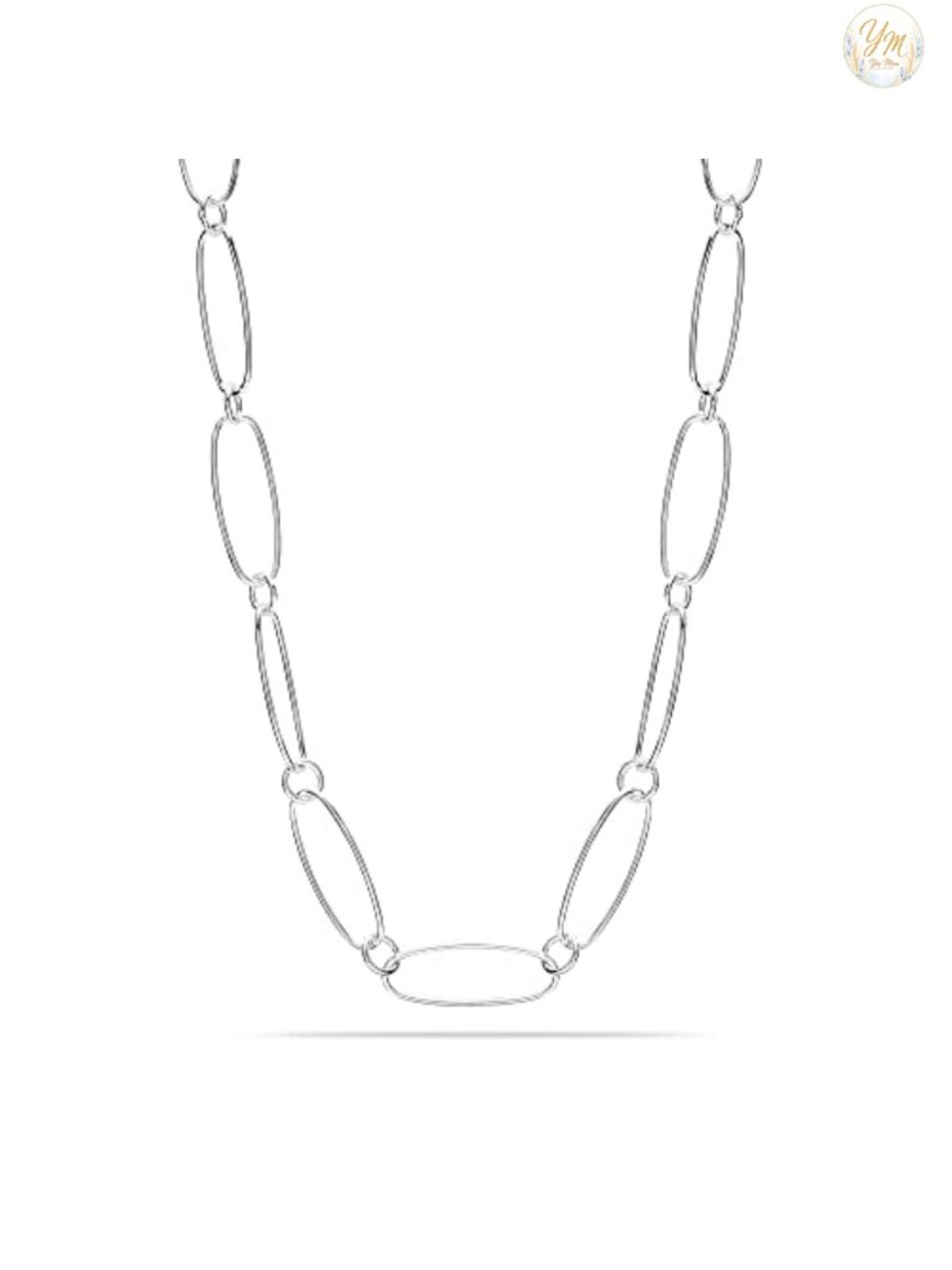 925 Sterling Silver Paperclip Link Chain Necklace for Women Anti-Tarnish 18in
